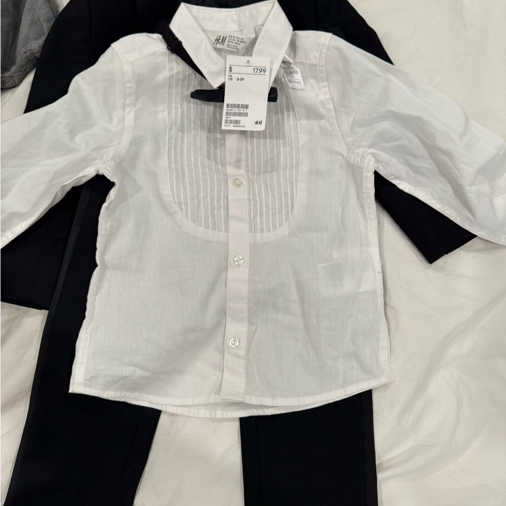 H&M Kids Black Blazer Set with tuxedo shirt - Picture 6 of 11
